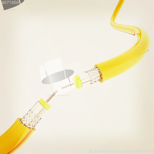 Image of Cables for high tech connect. 3D illustration. Vintage style.