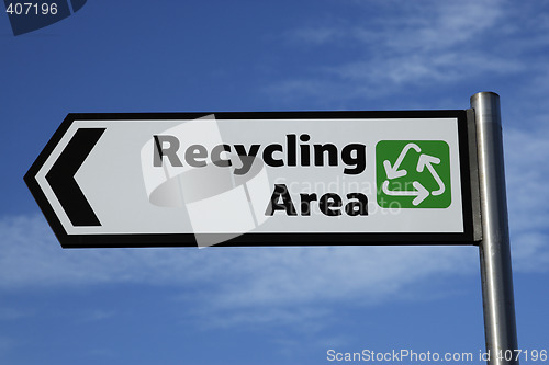 Image of recycling area sign