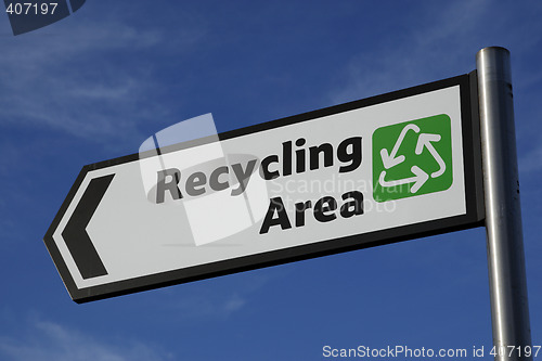 Image of recycling area sign