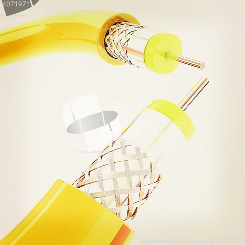 Image of Cables for high tech connect. 3D illustration. Vintage style.