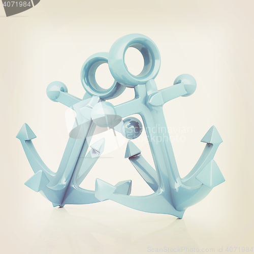 Image of anchors. 3D illustration. Vintage style.