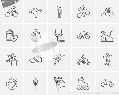 Image of Sport sketch icon set.