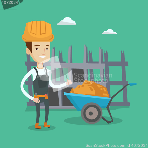 Image of Builder giving thumb up vector illustration.