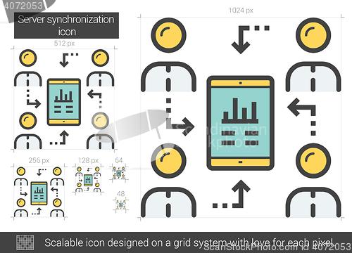 Image of Server synchronization line icon.