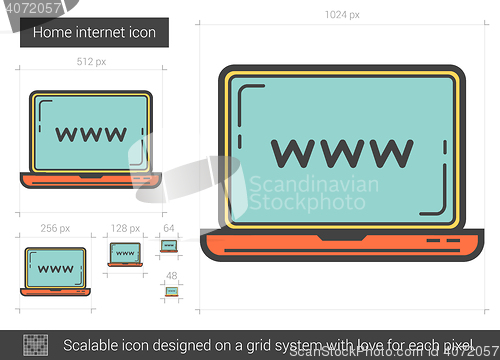 Image of Home internet line icon.