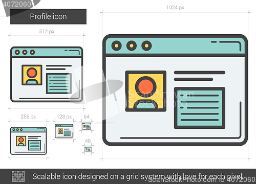 Image of Profile line icon.