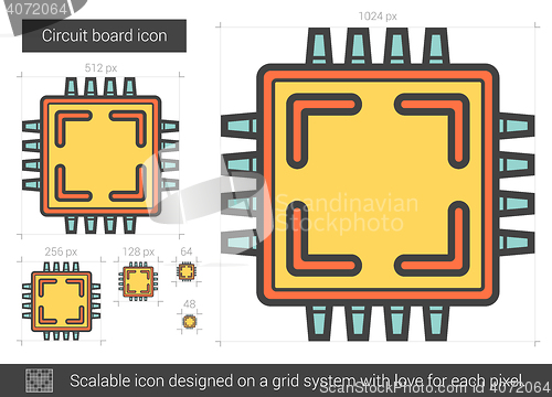 Image of Circuit board line icon.