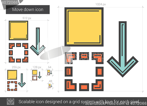 Image of Move down line icon.