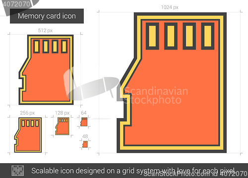 Image of Memory card line icon.