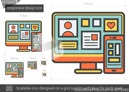 Image of Responsive design line icon.