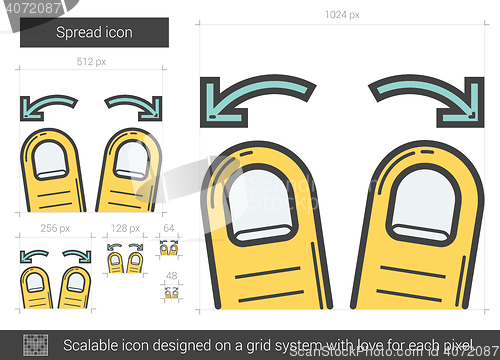 Image of Spread line icon.