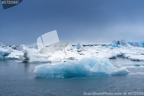 Image of Blue icebergs closeup