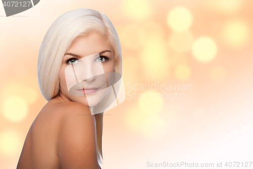 Image of Aesthetics beauty facial skincare concept woman face