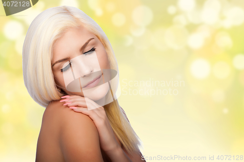 Image of Aesthetics beauty facial skincare concept woman face