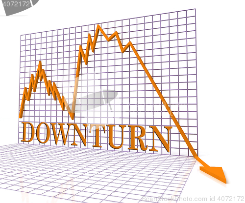 Image of Downturn Graph Represents Market Chart And Loss 3d Rendering