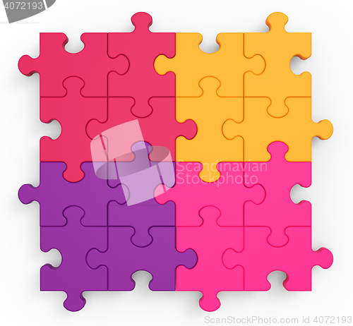Image of Multicolored Puzzle Square Showing Unity