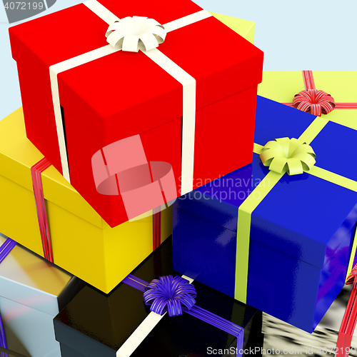 Image of Multicolored Giftboxes   As Presents For The Family Or Friends