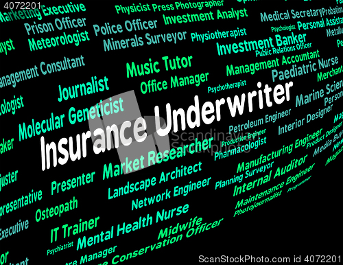 Image of Insurance Underwriter Represents Policy Protection And Insured