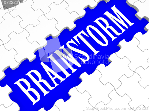 Image of Brainstorm Puzzle Showing Creative Ideas