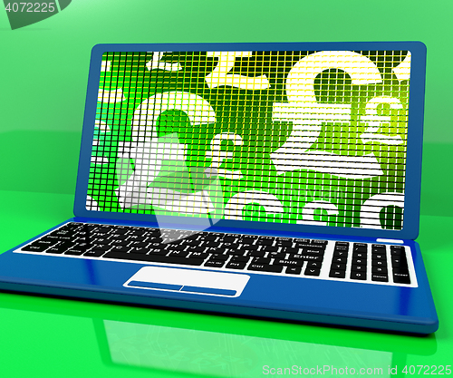 Image of Pound Symbols On Computer Showing Money And Investment