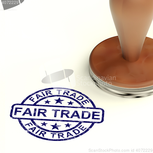 Image of Fair Trade Stamp Shows Ethical Produce And Products