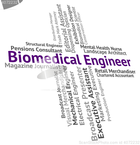 Image of Biomedical Engineer Indicates Biomedicine Work And Words