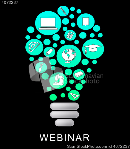 Image of Webinar Lightbulb Means Power Source And Education
