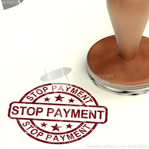 Image of Stop Payment Stamp Shows Bill Transactions Denied