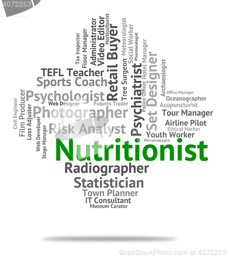 Image of Nutritionist Job Represents Employee Nutrient And Sustenance