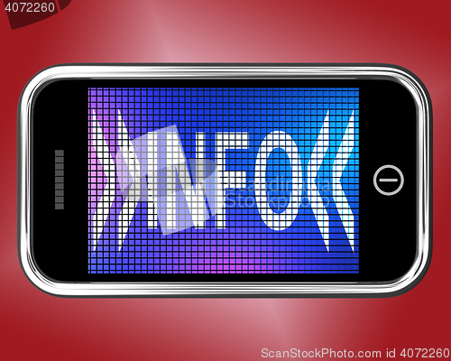 Image of Info On Mobile As Symbol For Information Or Answers