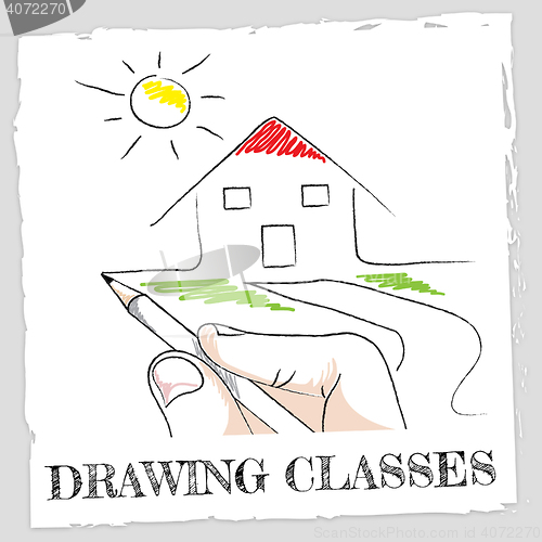 Image of Drawing Classes Represents Design Educate And School