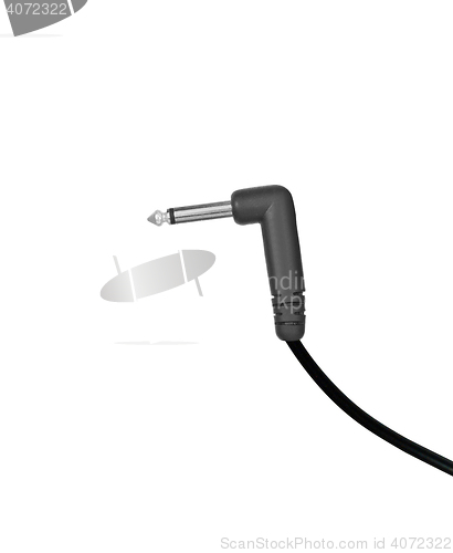 Image of Guitar audio jack with black cable isolated