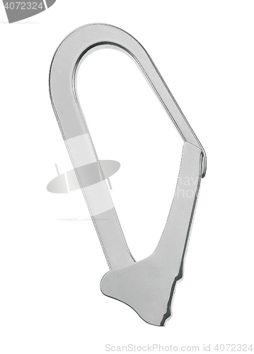 Image of aluminum carabiner isolated 