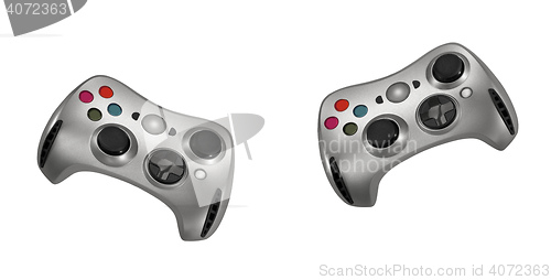 Image of gamepads on white background