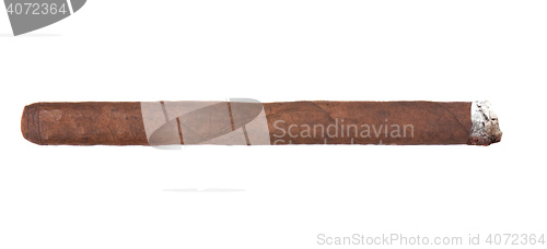 Image of Smoking havana cigar isolated