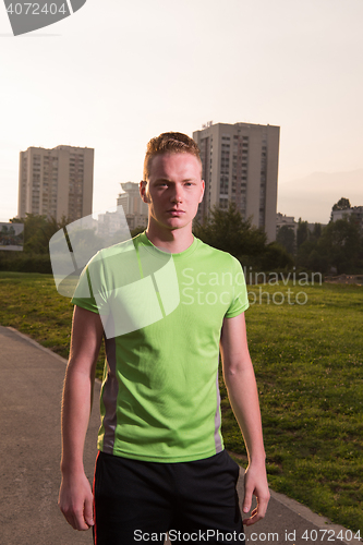 Image of portrait of a young man on jogging