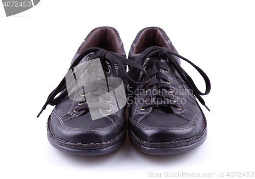 Image of Black leather mens shoes