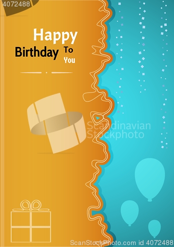 Image of Birthday poster with two color and wavy line