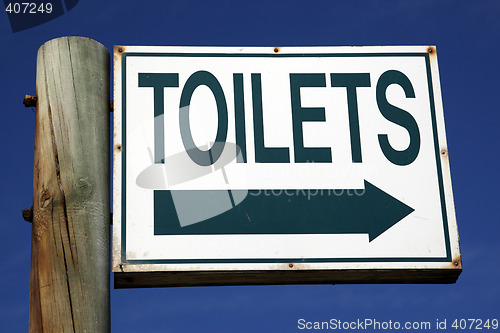 Image of toilet directions sign