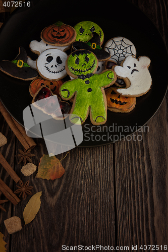 Image of Homemade delicious ginger biscuits for Halloween