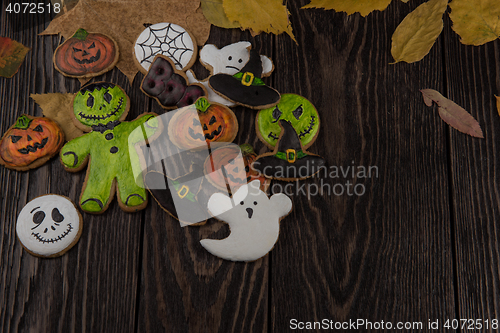 Image of Homemade delicious ginger biscuits for Halloween