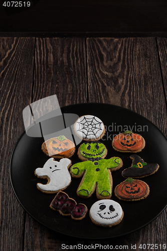 Image of Homemade delicious ginger biscuits for Halloween