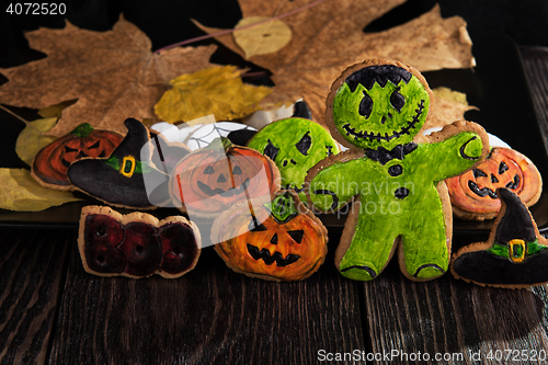 Image of Homemade delicious ginger biscuits for Halloween