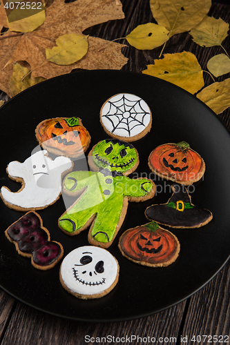 Image of Homemade delicious ginger biscuits for Halloween