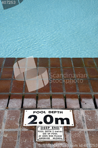 Image of pool depth sign