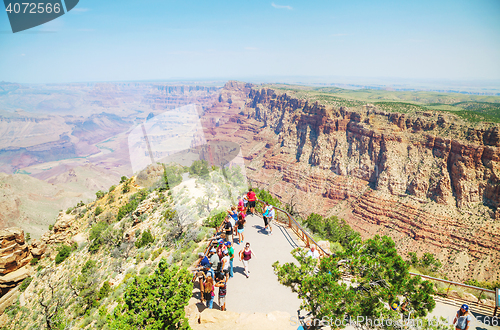 Image of Crowded with people Desert View Watchtower point