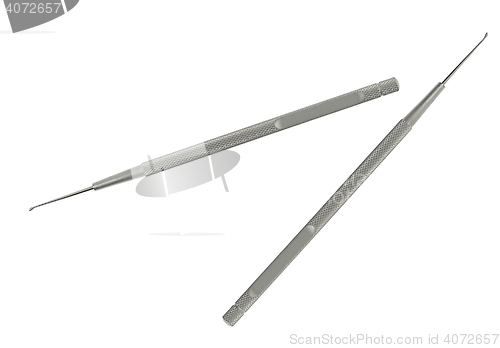 Image of  metal medical equipment tools for teeth dental care