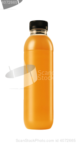 Image of Plastic bottle of orange juice isolated