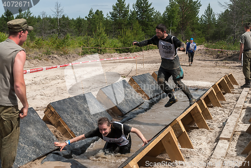 Image of Participants carry out anti-gravitation exercise