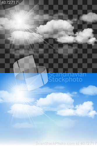Image of Blue sky with clouds.